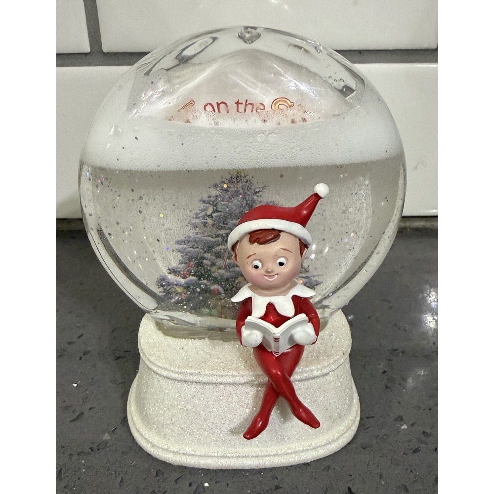 CHRISTMAS Elf‎ on the Shelf Boy Elf Book Glitter Dome Roman Inc Color Changing